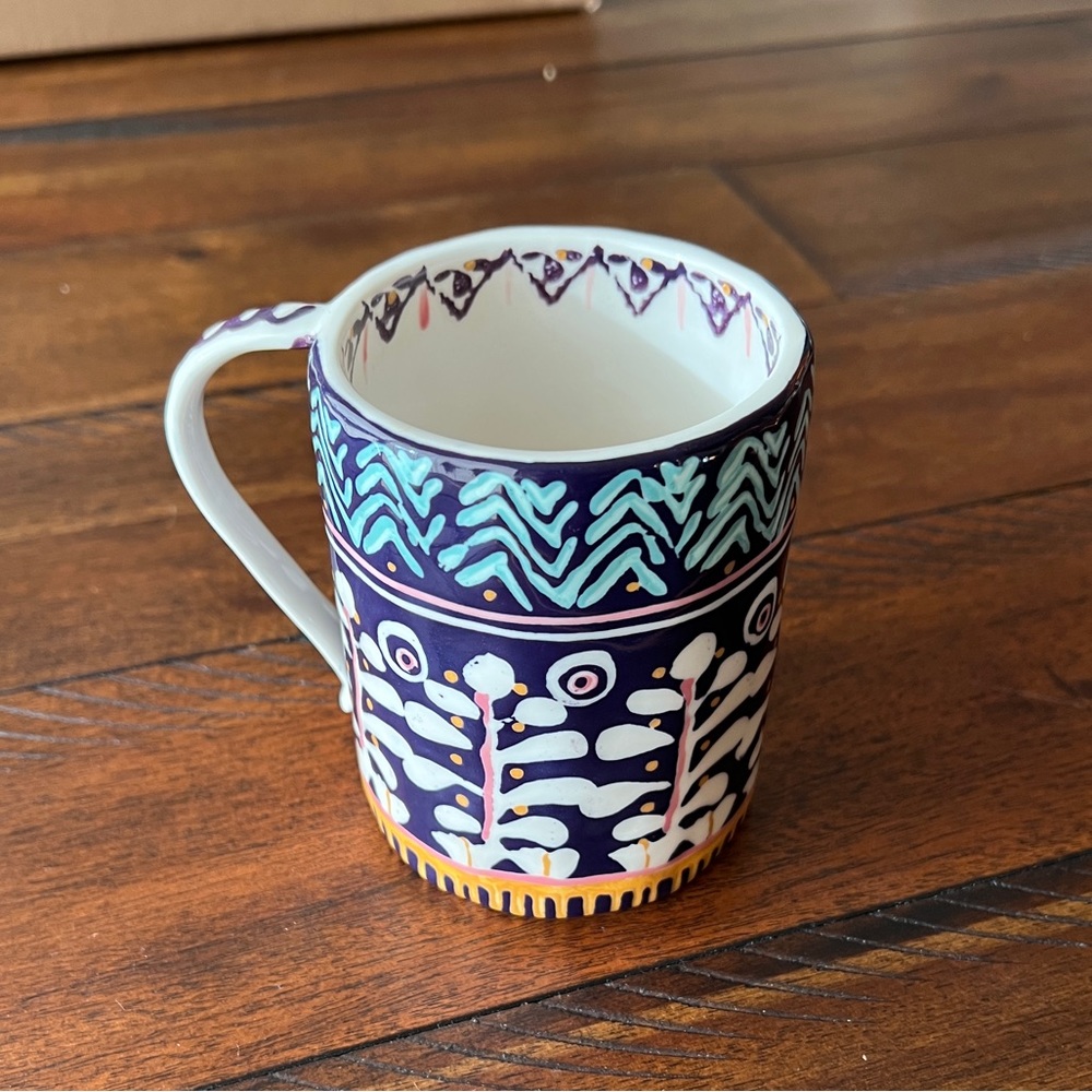 Anthropologie Painted Isla Mug Hand-painted Stonewear